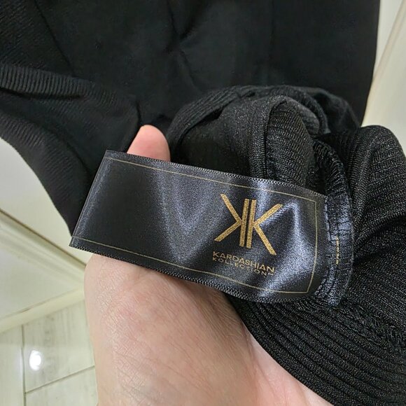 Kardashian Kollection Black Bodycon Dress XL | Cutout Front Detail - Picture 11 of 14